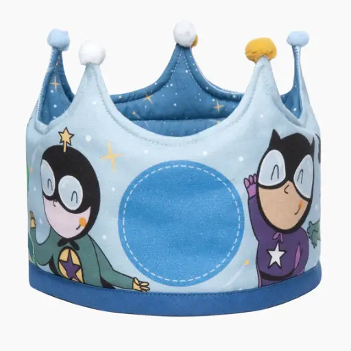 Corona de cumpleaños - Personajes Super héroes (reversible) 