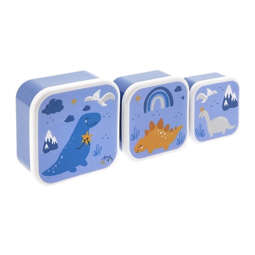 Set de 3 cajitas de almuerzo - DINOS
