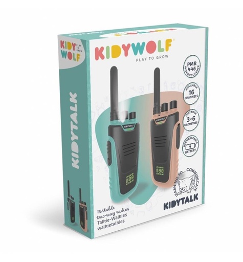 Kidytalk Natural/Cian -Walkie-talkie Kidywolf 