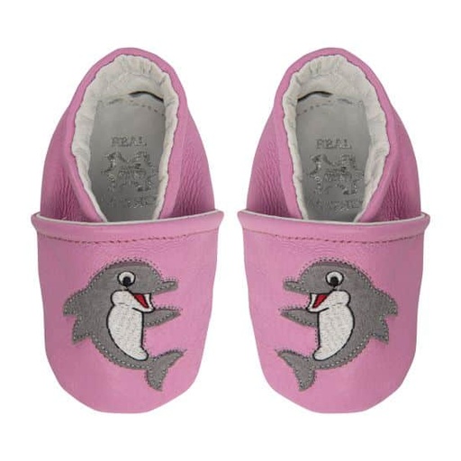 Babuchas bebé Bar3foot - Rosa Delfín